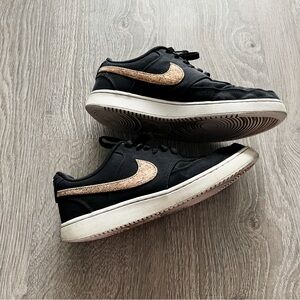 Nike sneakers with cork swoosh